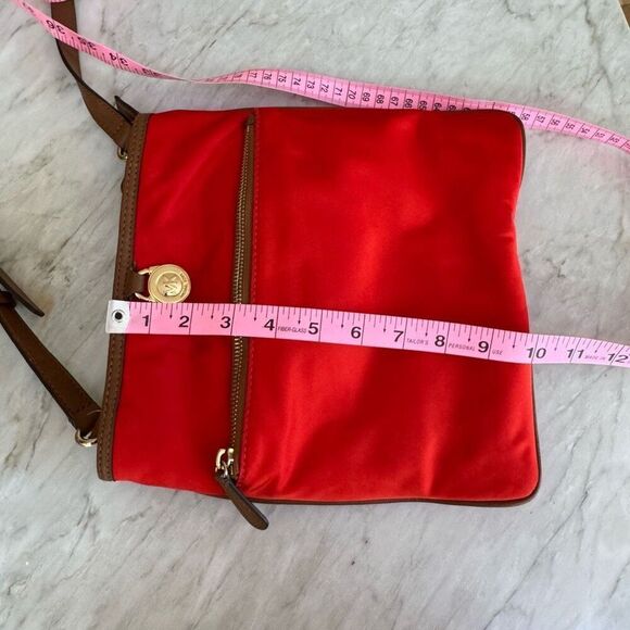 Michael Kors Kempton Chili Microfiber MD Pocket Crossbody bag - Picture 14 of 15